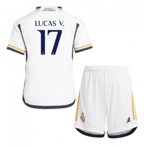 Real Madrid Lucas Vazquez #17 Replica Home Stadium Kit for Kids 2023-24 Short Sleeve (+ pants)